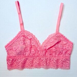 Iris & Lilly Pink Flirty Floral Lace Adjustable Bralette Pullover Size XS New!
